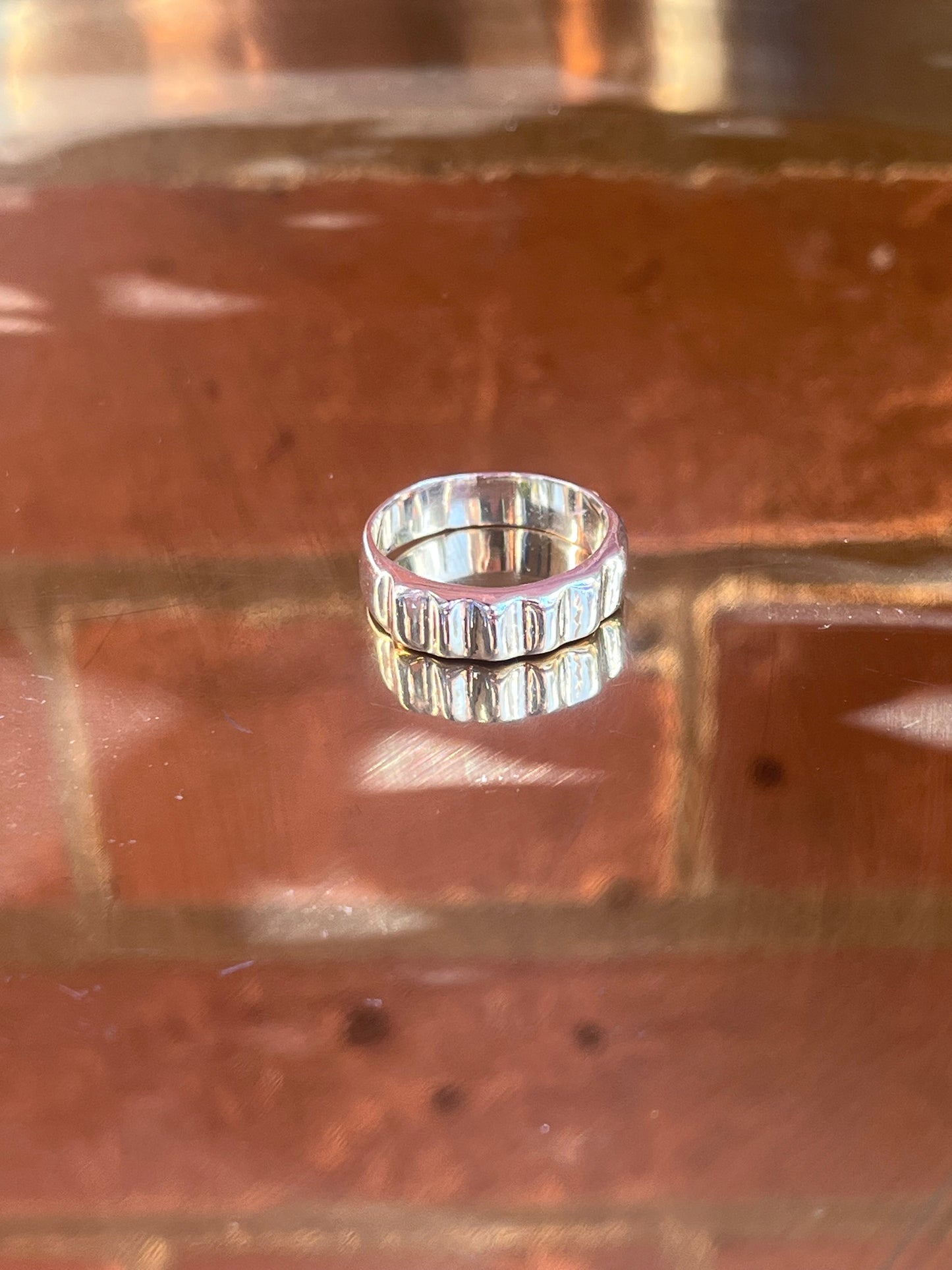 Corrugated Silver Ring
