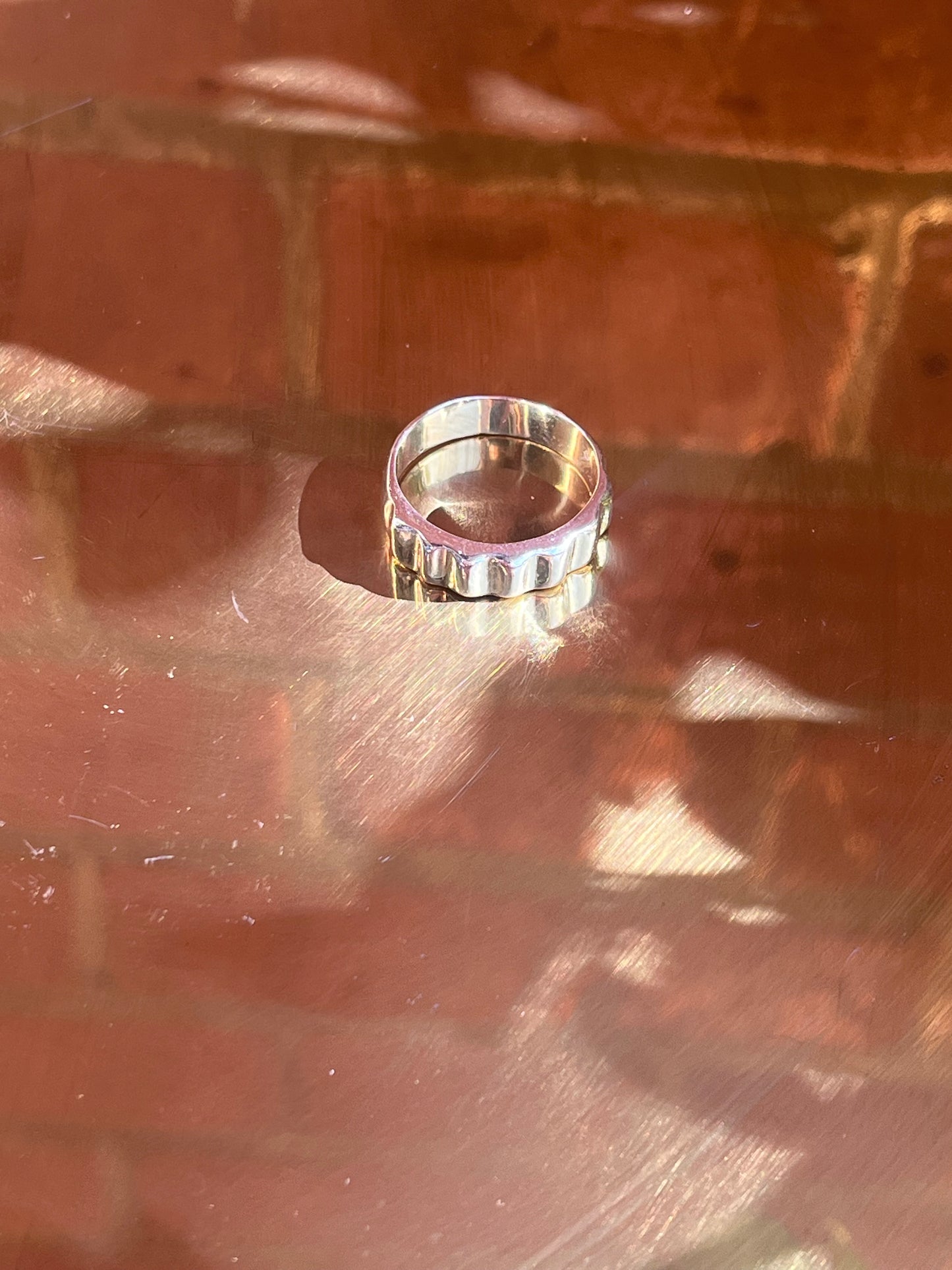 Corrugated Silver Ring
