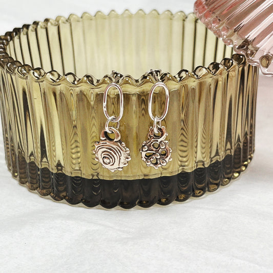 Brass and silver charm studs