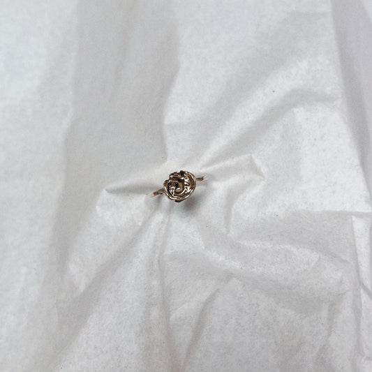 Brass and silver shell charm ring