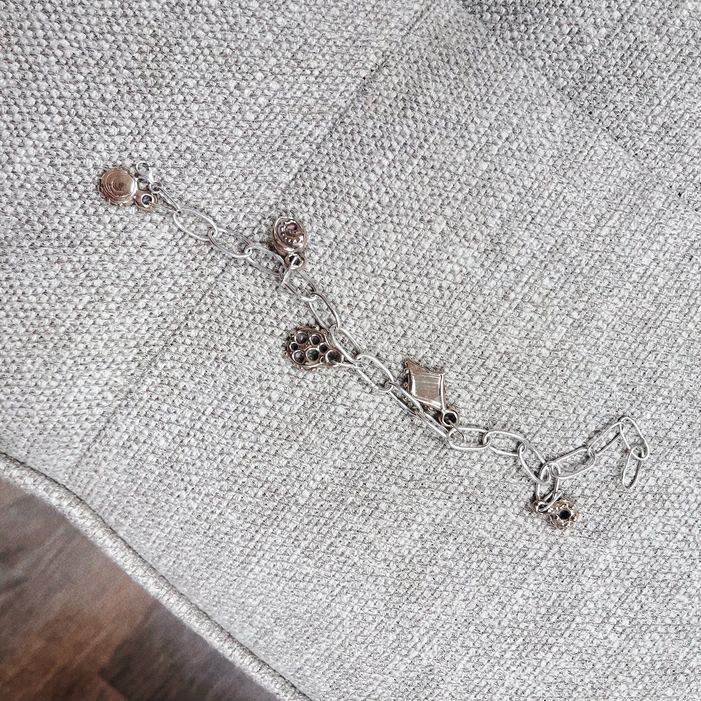 Brass and silver charm bracelet