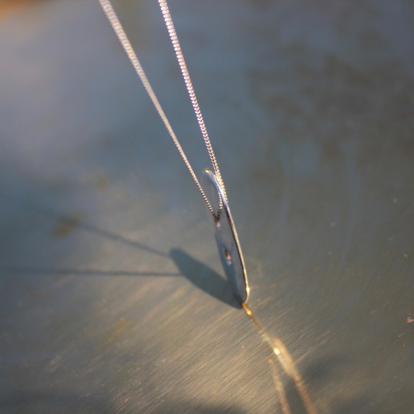 Silver button necklace