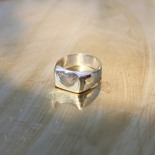 Dipped signet ring in silver