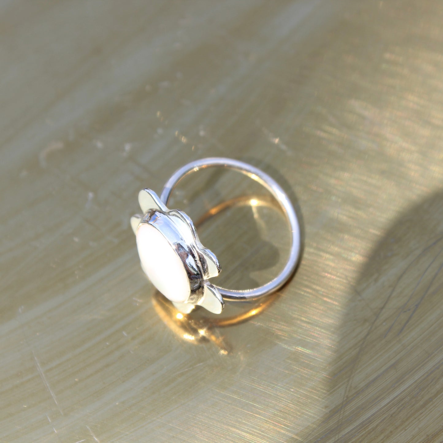 Mother OP pool ring in silver