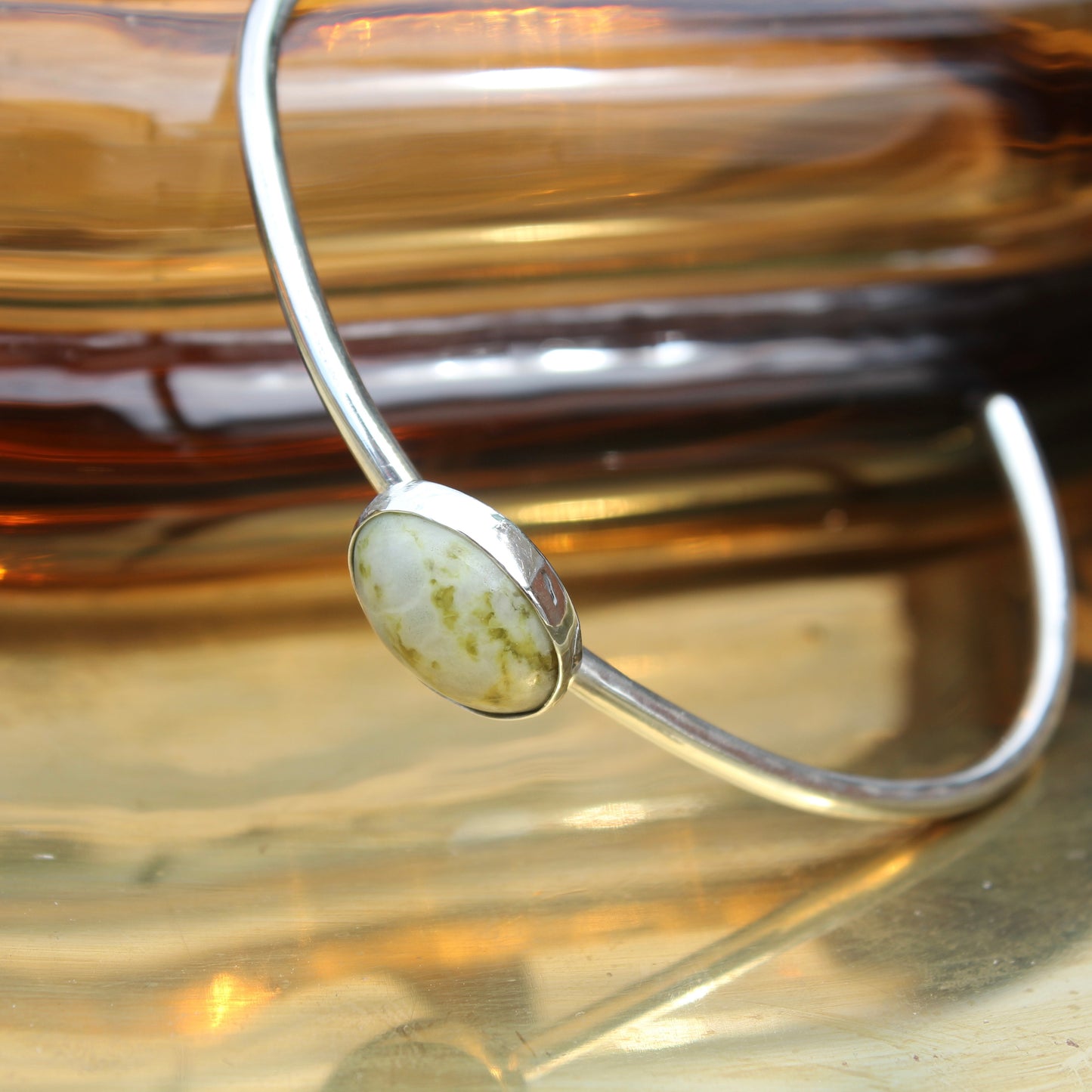 Marble silver bangle